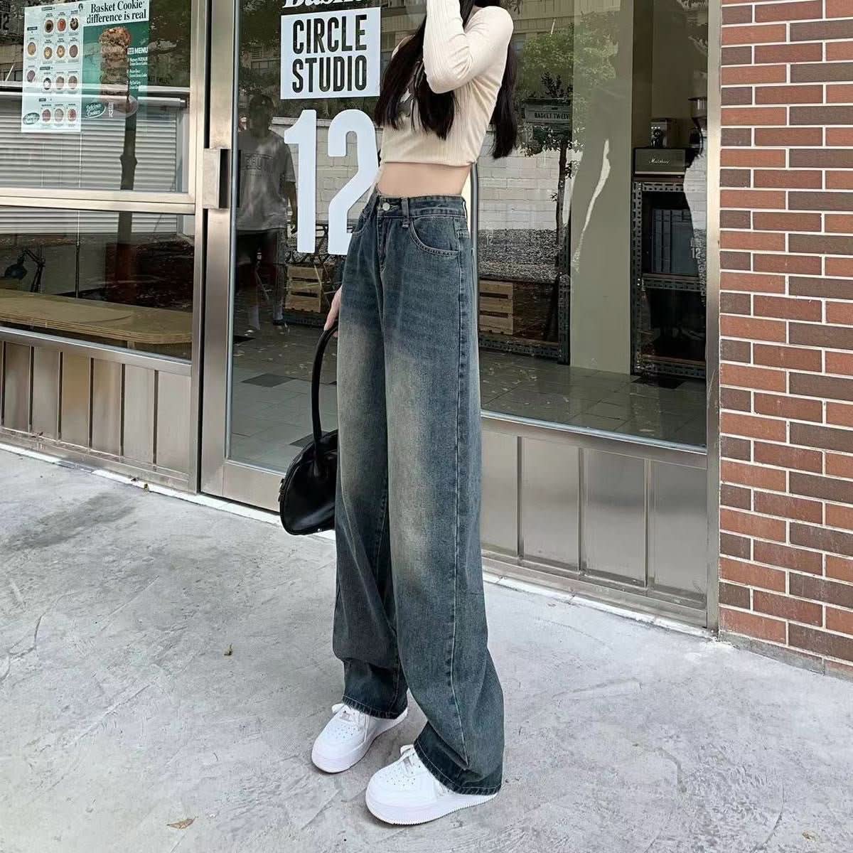 Loose High Waist Popular Straight Mop Pants - Eshtree