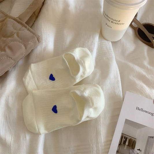 Love Pattern Cotton Women's Low - cut Liners Socks Female Invisible Socks - Eshtree