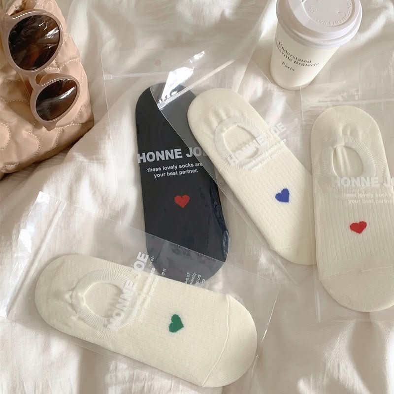 Love Pattern Cotton Women's Low - cut Liners Socks Female Invisible Socks - Eshtree