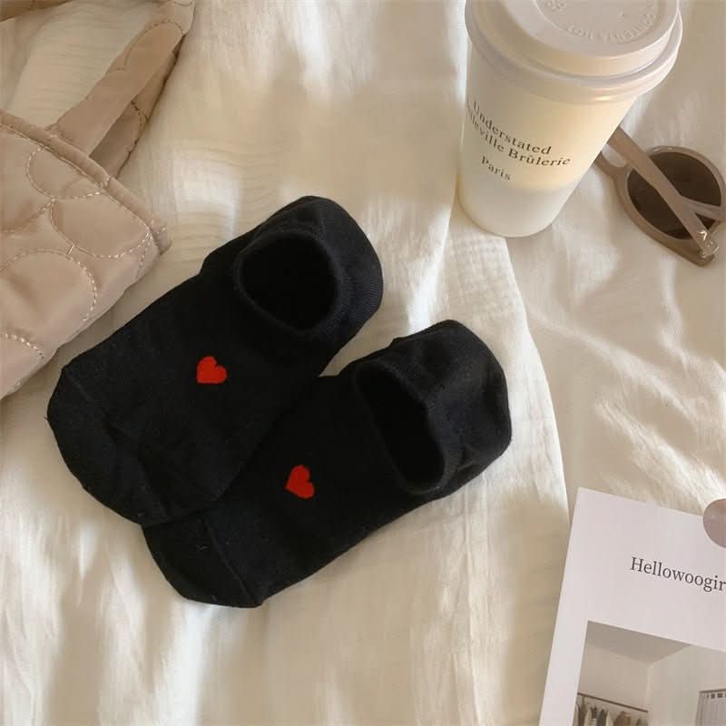 Love Pattern Cotton Women's Low - cut Liners Socks Female Invisible Socks - Eshtree