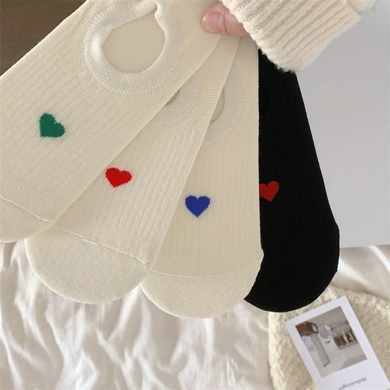 Love Pattern Cotton Women's Low - cut Liners Socks Female Invisible Socks - Eshtree