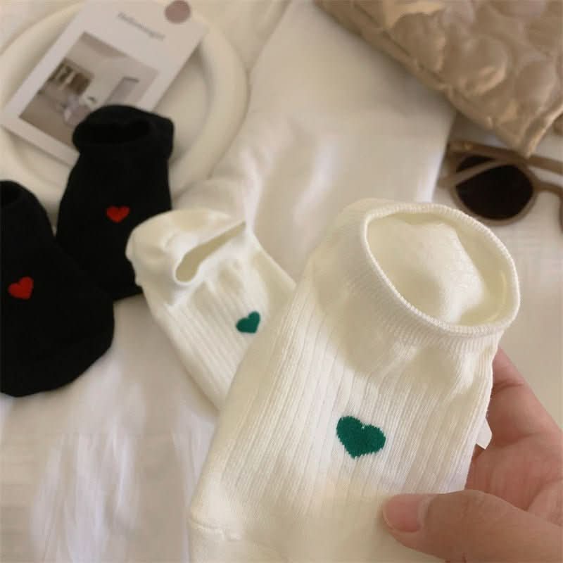 Love Pattern Cotton Women's Low - cut Liners Socks Female Invisible Socks - Eshtree