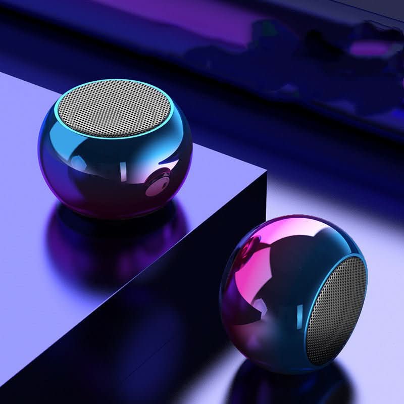 M3 Colorful Wireless Speakers 3D Mini Electroplating Round Steel Cannon Blue tooth Speaker Radio Support U Disk Subwoofer - Eshtree