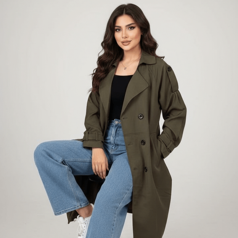 معطف طويل بتصميم أنيق عملي - Eshtree
