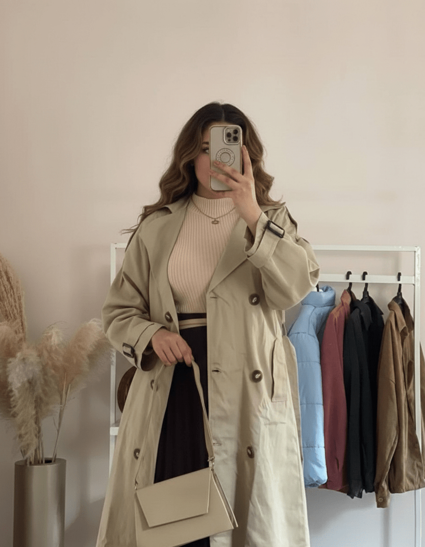 معطف طويل بتصميم أنيق عملي - Eshtree