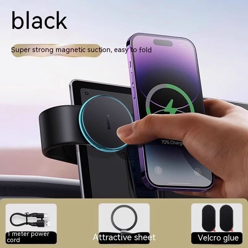 Magnetic Bendable Car Mobile Phone Holder Wireless Charger Phone Holder 15W Car Dash Mount Compatible With Phone - Eshtree