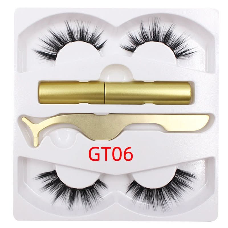Magnetic Liquid Eyeliner & Magnetic False Eyelashes & Tweezer Set Waterproof Long Lasting Eyeliner False Eyelashes - Eshtree