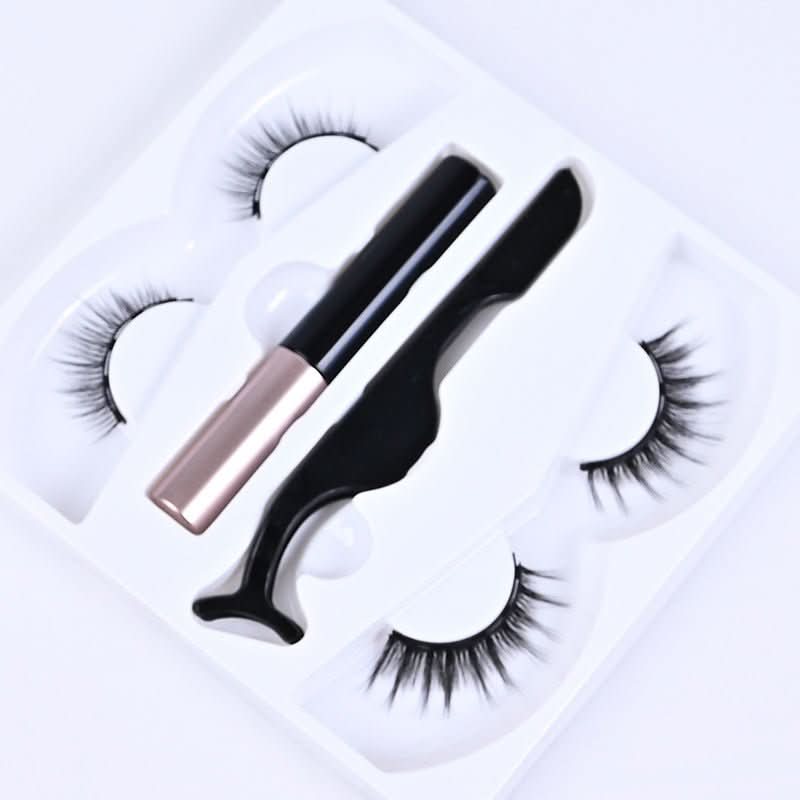 Magnetic Liquid Eyeliner & Magnetic False Eyelashes & Tweezer Set Waterproof Long Lasting Eyeliner False Eyelashes - Eshtree