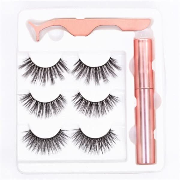 Magnetic Liquid Eyeliner & Magnetic False Eyelashes & Tweezer Set Waterproof Long Lasting Eyeliner False Eyelashes - Eshtree