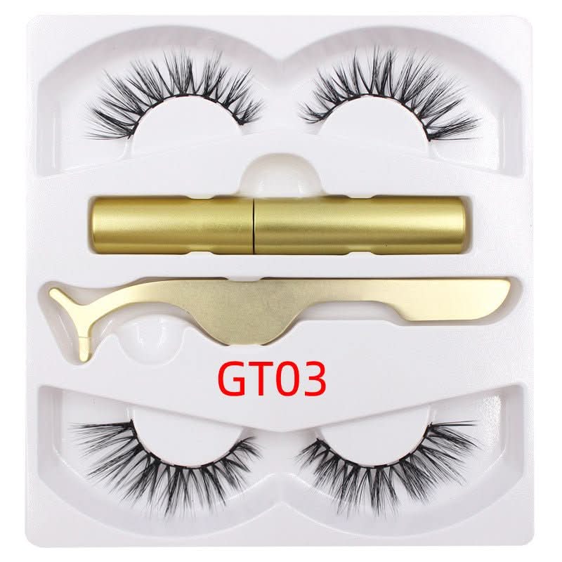 Magnetic Liquid Eyeliner & Magnetic False Eyelashes & Tweezer Set Waterproof Long Lasting Eyeliner False Eyelashes - Eshtree
