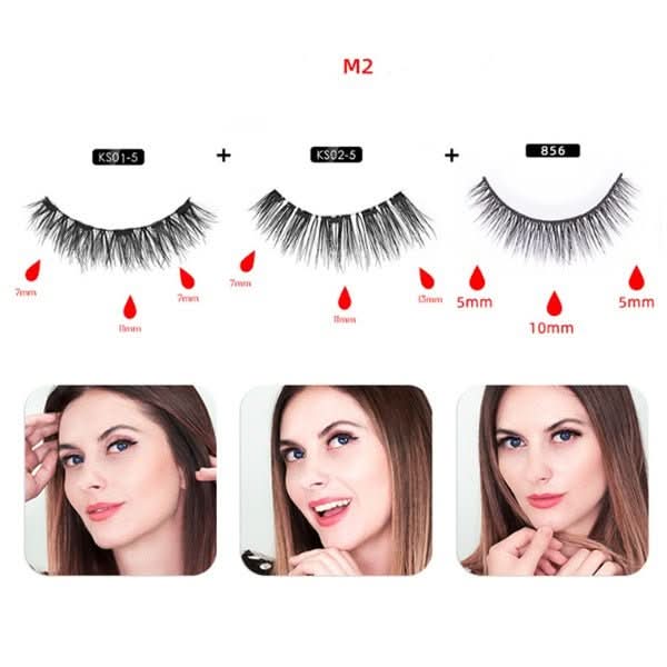 Magnetic Liquid Eyeliner & Magnetic False Eyelashes & Tweezer Set Waterproof Long Lasting Eyeliner False Eyelashes - Eshtree