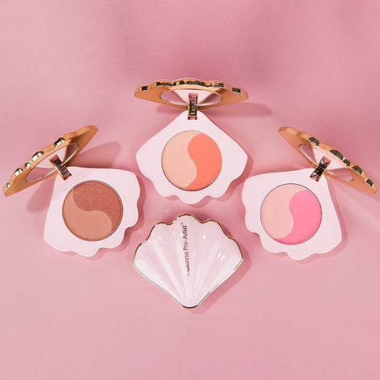 Makeup Shell Double Color Mirror Powder Blusher - Eshtree