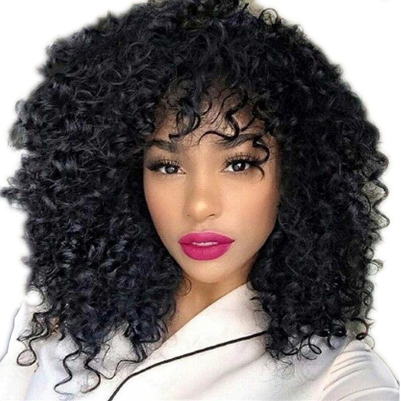 Manufacturers Supply European And American Wigs, African Short Curly Hair Female Wigs, Fluffy Small Curly Bangs, Long Curly Hair Wigs, Wigs - Eshtree