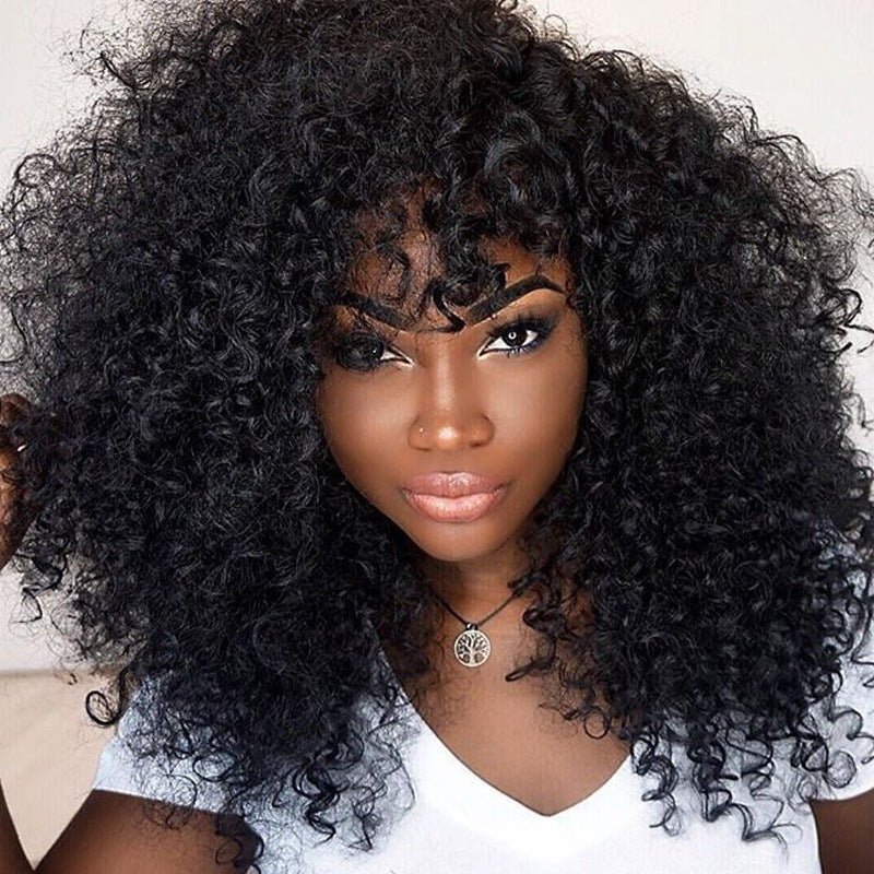 Manufacturers Supply European And American Wigs, African Short Curly Hair Female Wigs, Fluffy Small Curly Bangs, Long Curly Hair Wigs, Wigs - Eshtree