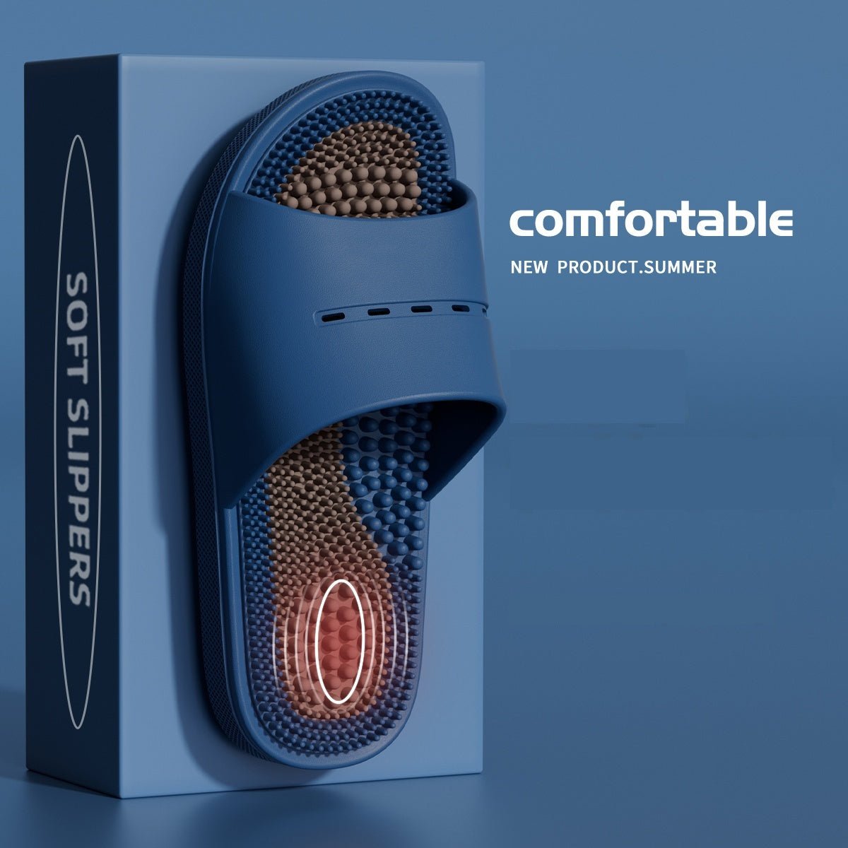 Massage Slippers For Men Summer Indoor Home And Bathroom Use Foot Acupressure Slippers With Non - slip Soles For Men - Eshtree