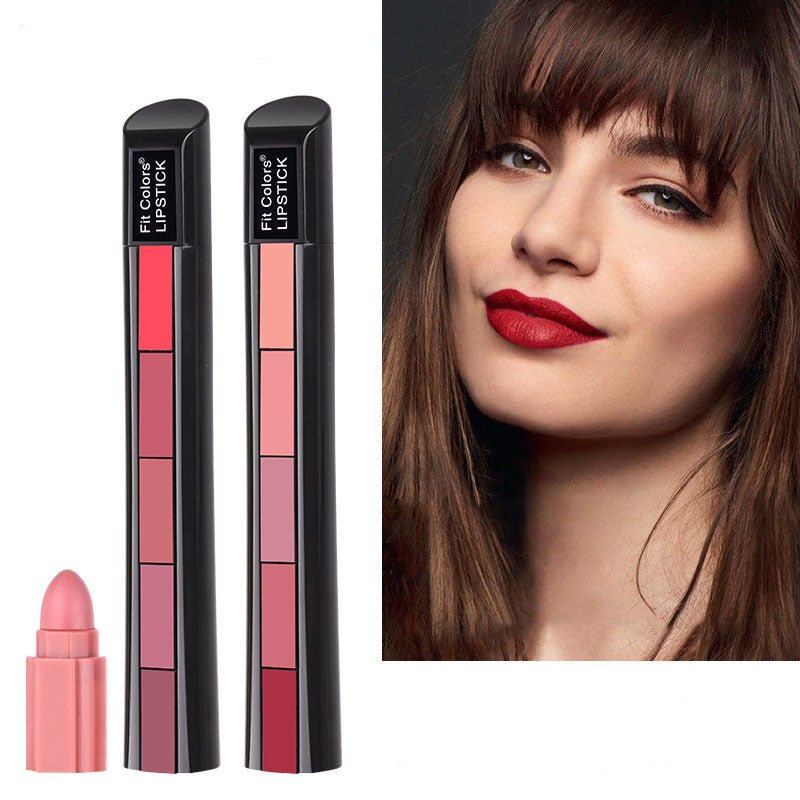 Matte 5 - color Lipstick Set Velvet Lip Stick Non - stick Lip Gloss Long Lasting Waterproof Sexy Red Lipstick - Eshtree