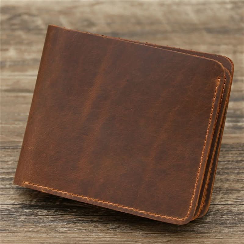 Men Crazy Horse Leather Money Card Bag Leather Wallet - Eshtree