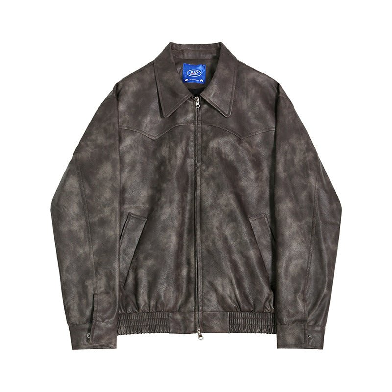 Men's American - style Retro Short Leather Jacket - Eshtree