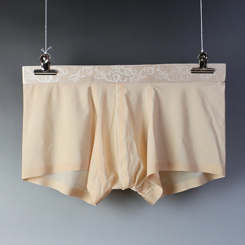 Men's Boxer Briefs Ice Silk Traceless Mid Waist Shorts - Eshtree