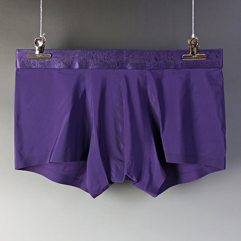 Men's Boxer Briefs Ice Silk Traceless Mid Waist Shorts - Eshtree