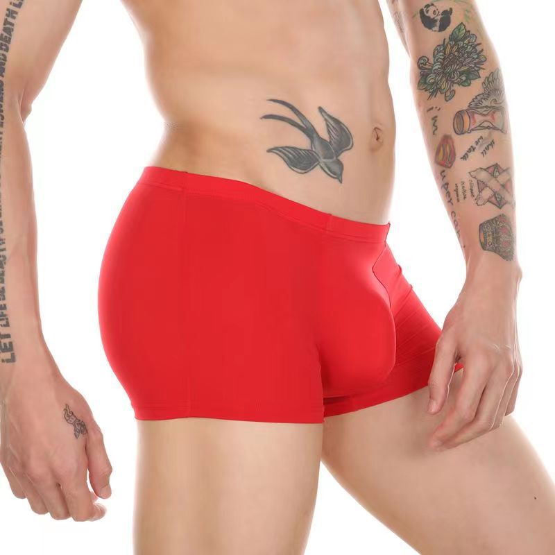 Men's Boxer Ice Silk Underwear Cup Combination U Convex Sexy - Eshtree