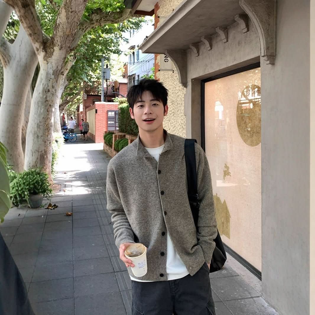 Mens Casual Halfcollar Buttonup Cardigan Sweater - Eshtree