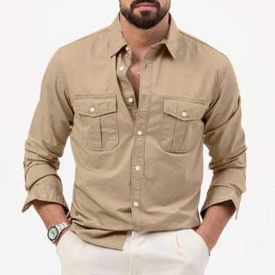 Mens Casual Long - sleeve Shirt Top - Eshtree
