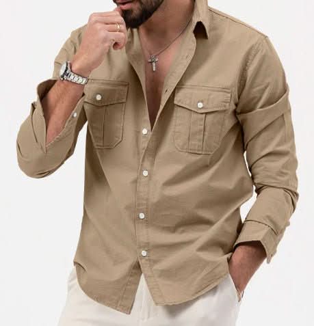 Mens Casual Long - sleeve Shirt Top - Eshtree