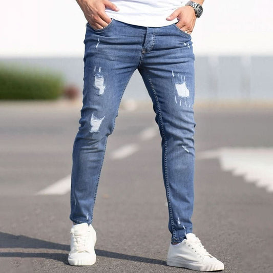Men's Casual Versatile Ripped Denim Pants - Eshtree