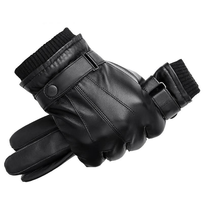 Men's Fashion Padded Warm Sheepskin Gloves - Eshtree