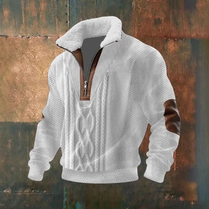 Men's Hooded Sweatshirt With Fur Collar Trendy Digital Print Slim Fit - Eshtree