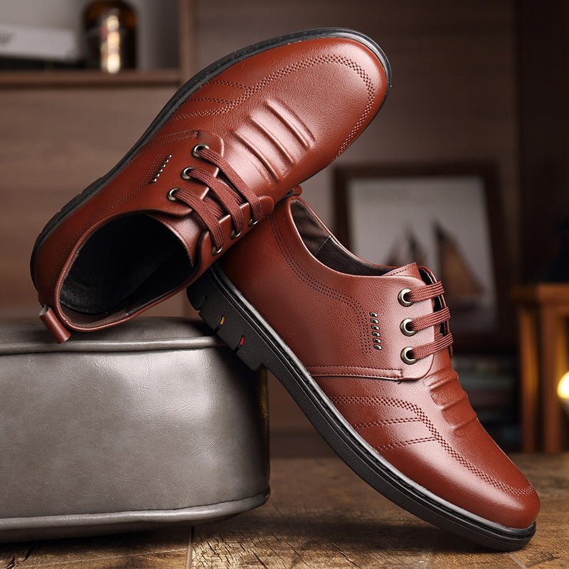 Men's Leather Shoes Fall Business Formal Wear Breathable Casual - Eshtree