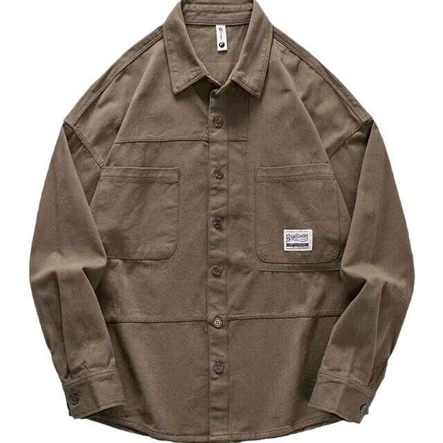 Men's Long Sleeve Leisure Cargo Coat Shirt - Eshtree