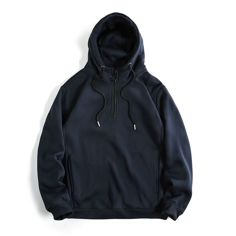 Men's Loose Casual Solid Color Hoodie - Eshtree