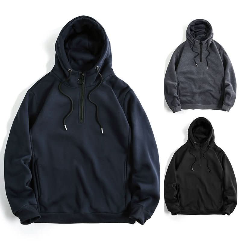 Men's Loose Casual Solid Color Hoodie - Eshtree