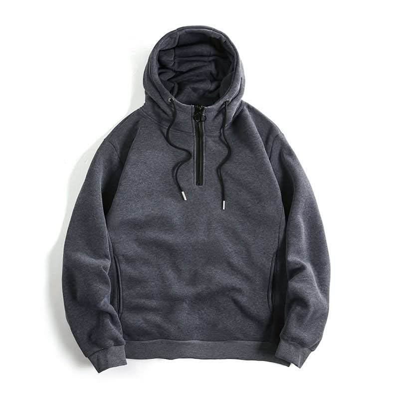 Men's Loose Casual Solid Color Hoodie - Eshtree
