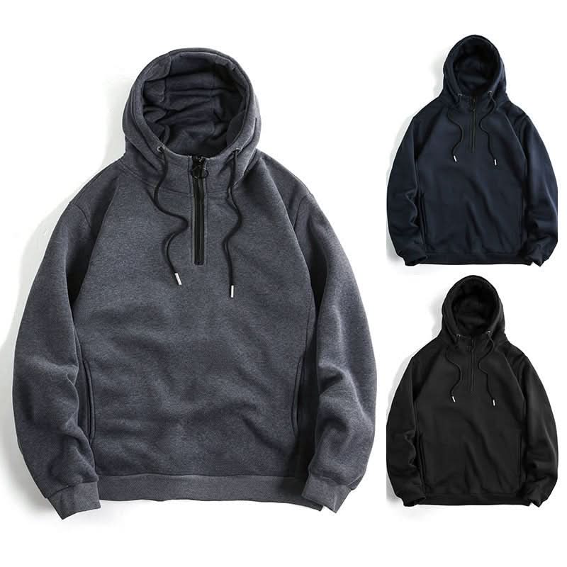 Men's Loose Casual Solid Color Hoodie - Eshtree