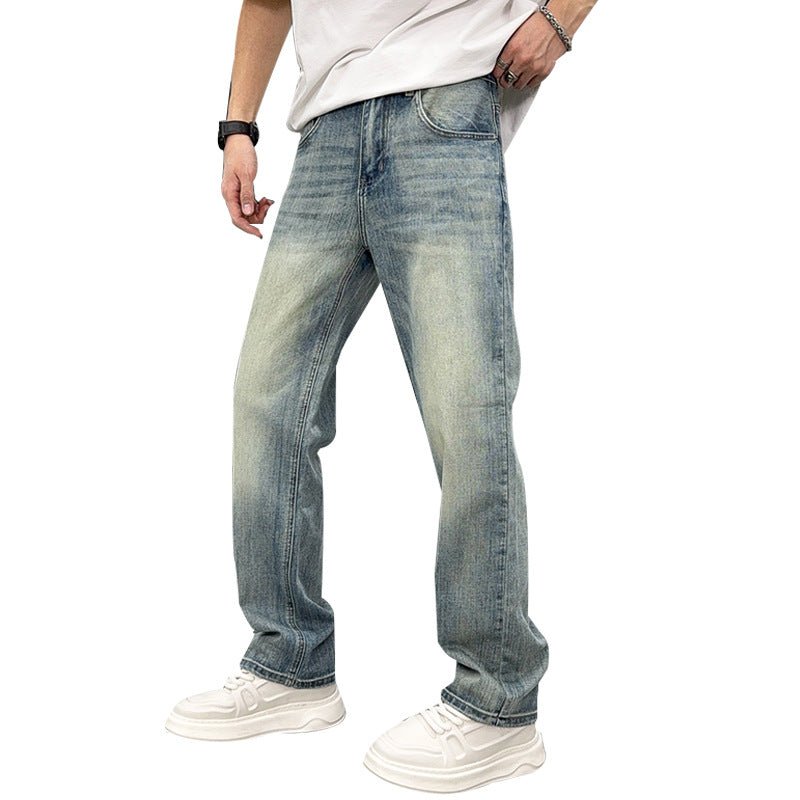 Men's Loose Elastic Casual Light Blue Jeans - Eshtree