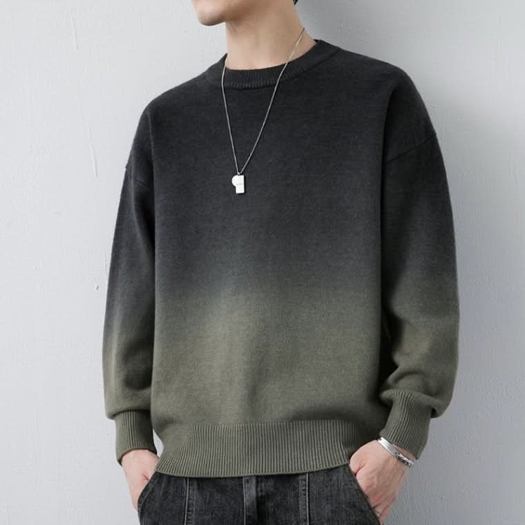 Mens Loose - fitting Crew - neck Sweater - Eshtree