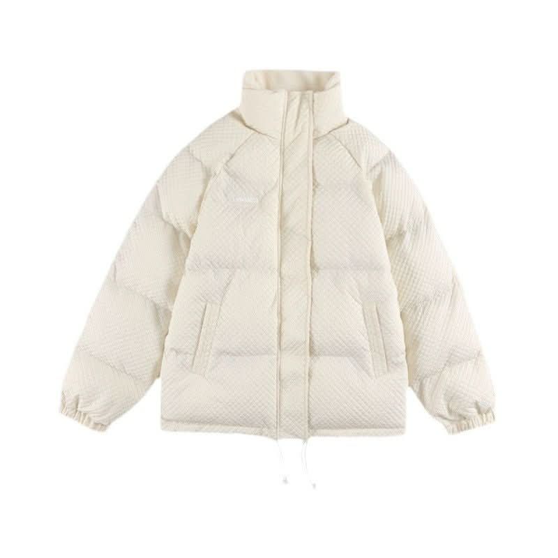 Men's Loose Stand - collar American Retro Waffle Cotton Coat - Eshtree