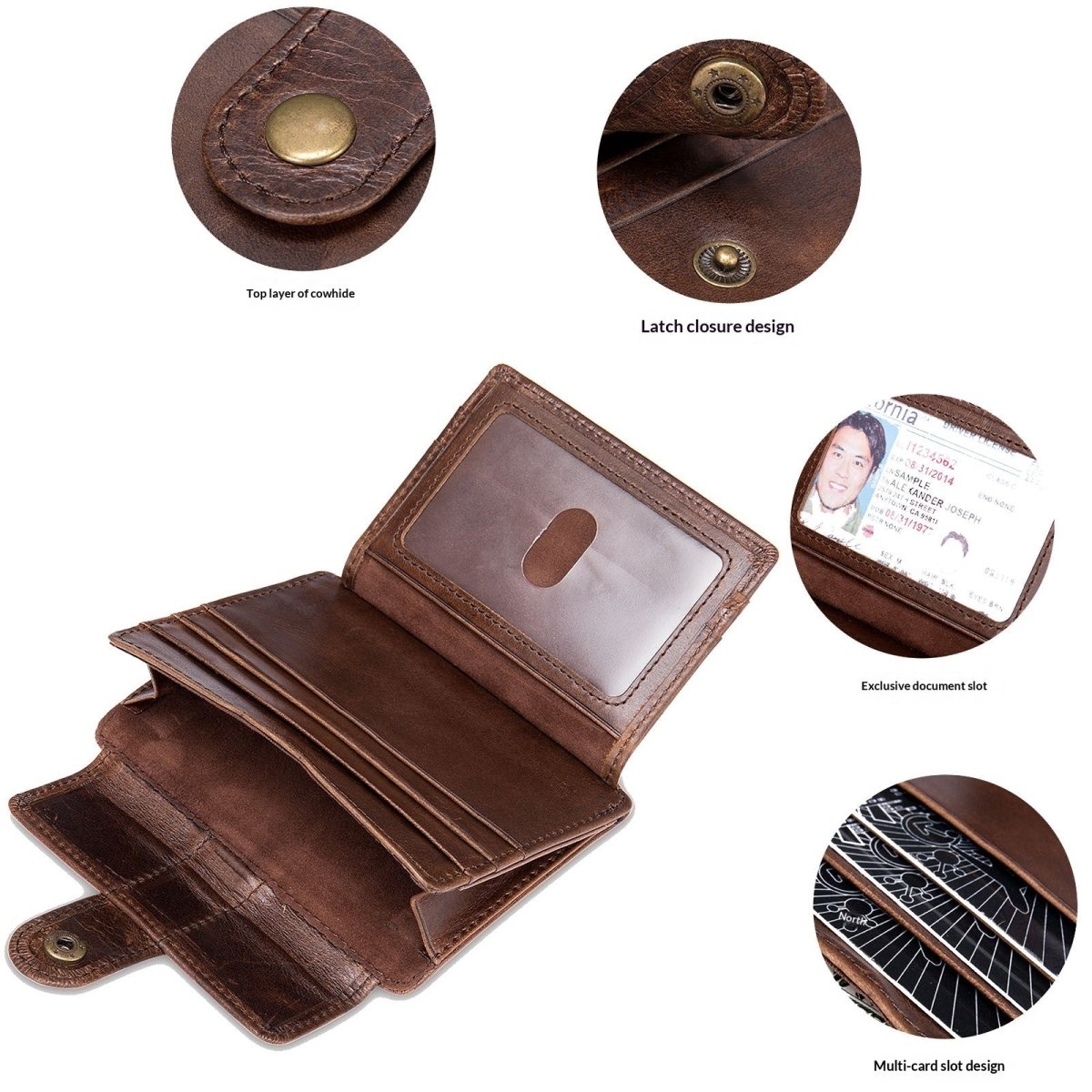 Mens Minimalist Leather Coin And Transit Card Holder - Eshtree