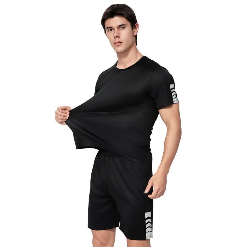 Men's Oversized Short Sleeve Shorts Suit Leisure Home Running Fitness Two - piece Set - Eshtree