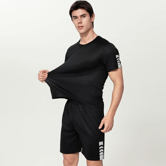 Men's Oversized Short Sleeve Shorts Suit Leisure Home Running Fitness Two - piece Set - Eshtree