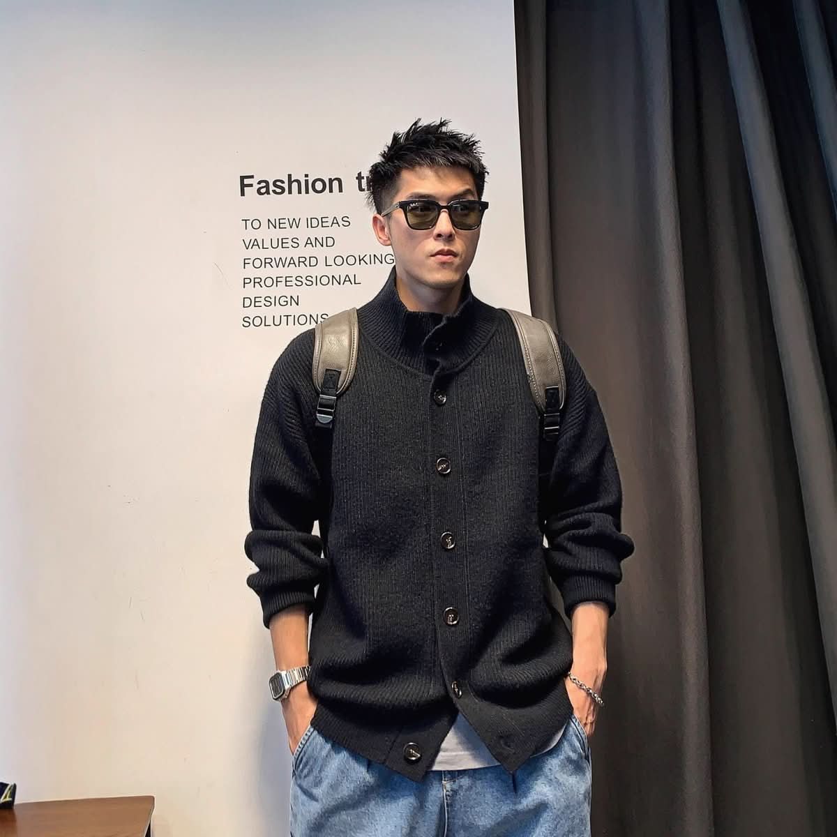 Mens Retro Casual Cardigan Sweater In American Style - Eshtree