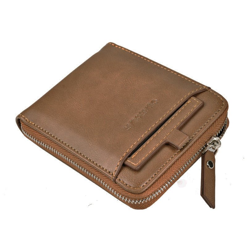 Mens Retro Multi - Card Zipper Wallet - Eshtree