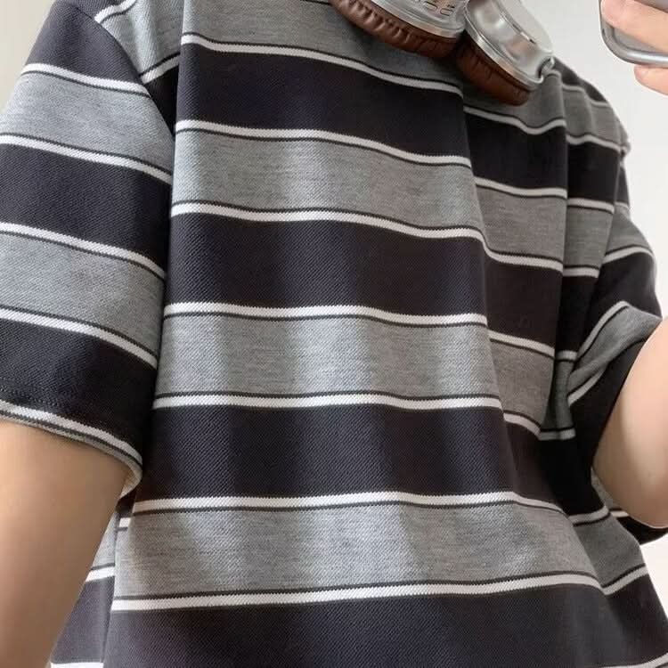 Men's Summer Japanese Vintage Stripe T-shirt - Eshtree