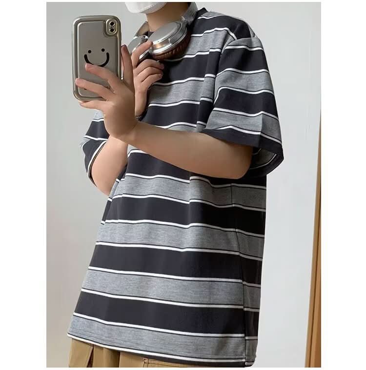 Men's Summer Japanese Vintage Stripe T-shirt - Eshtree