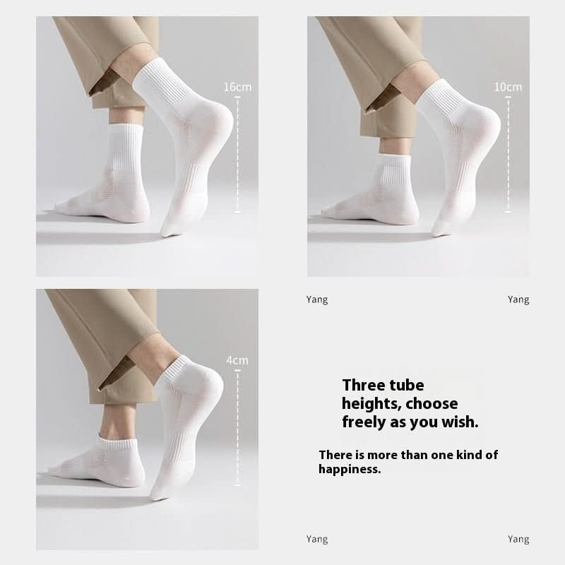 Men's Summer Thin Mesh Breathable White Socks - Eshtree