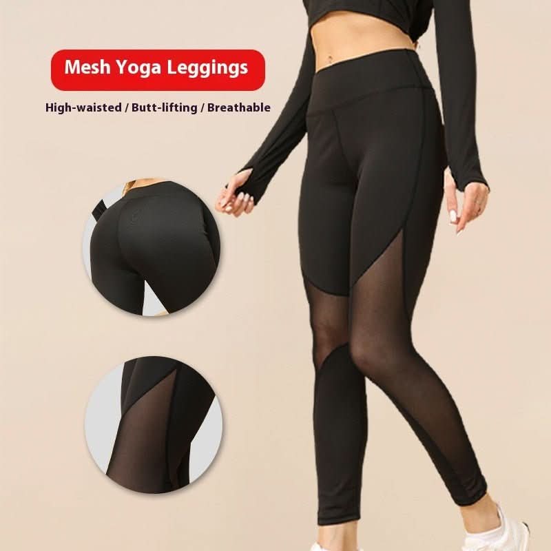 Mesh Ankle - length Pants Sports Stitching Yoga - Eshtree
