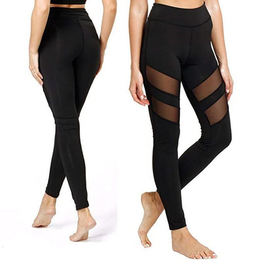 Mesh Stitching Exercise And Fitness Leggings, High Waist, Abdomen, Thin Buttocks Yoga Pants - Eshtree